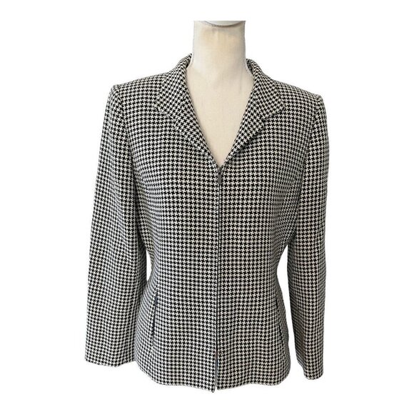 Tahari Houndstooth Blazer - Size 10P - Picture 1 of 10